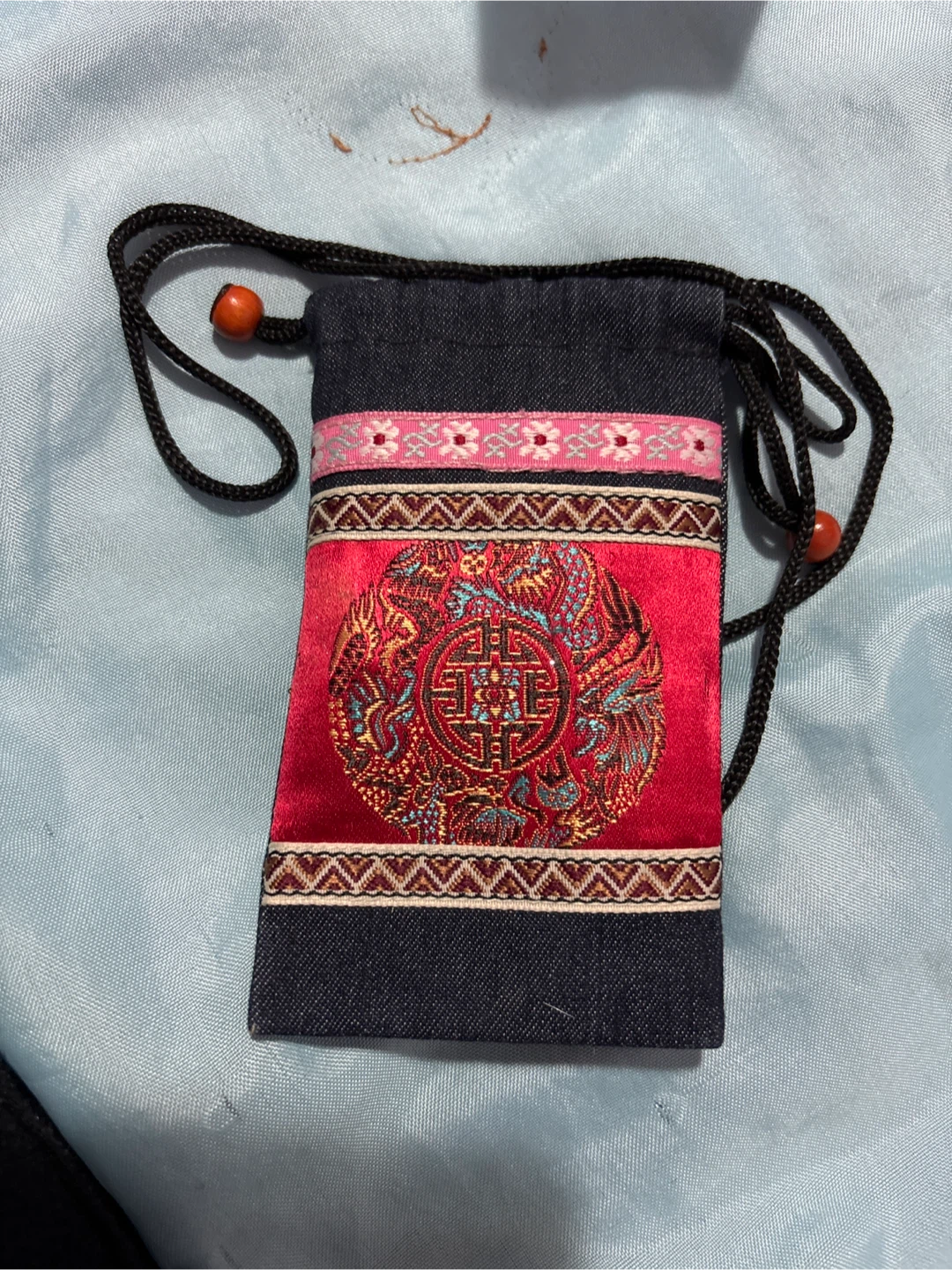 Embroidered Drawstring Pouch #Cleanout