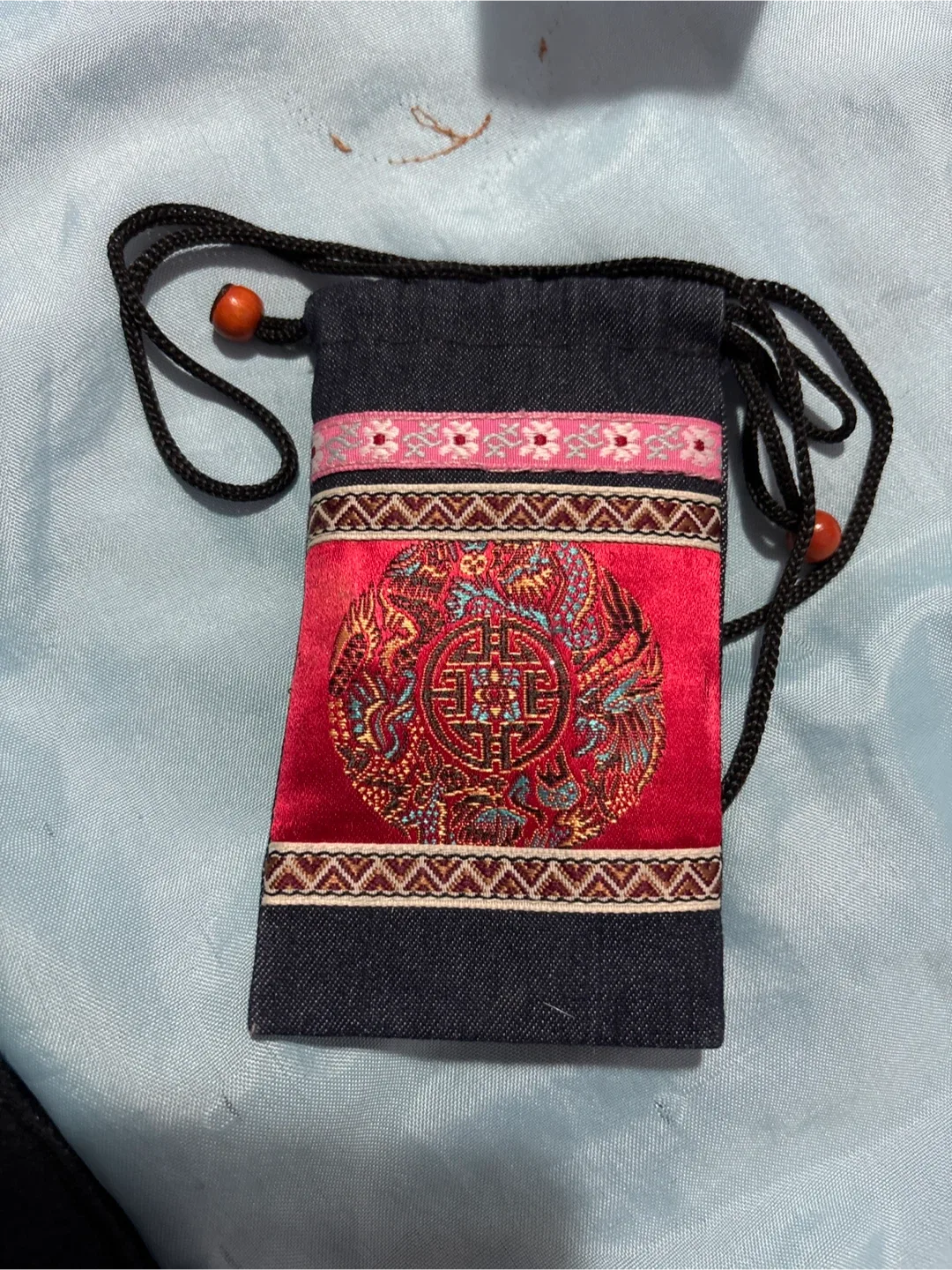 Embroidered Drawstring Pouch #Cleanout