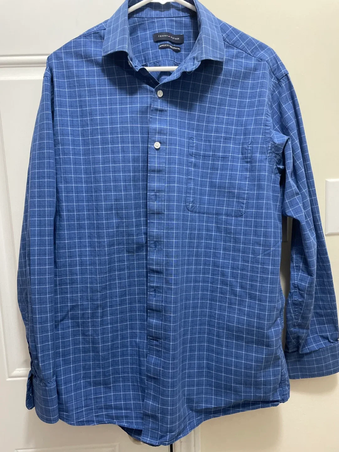 Tommy Hilfiger Blue Checkered Regular Fit Shirt