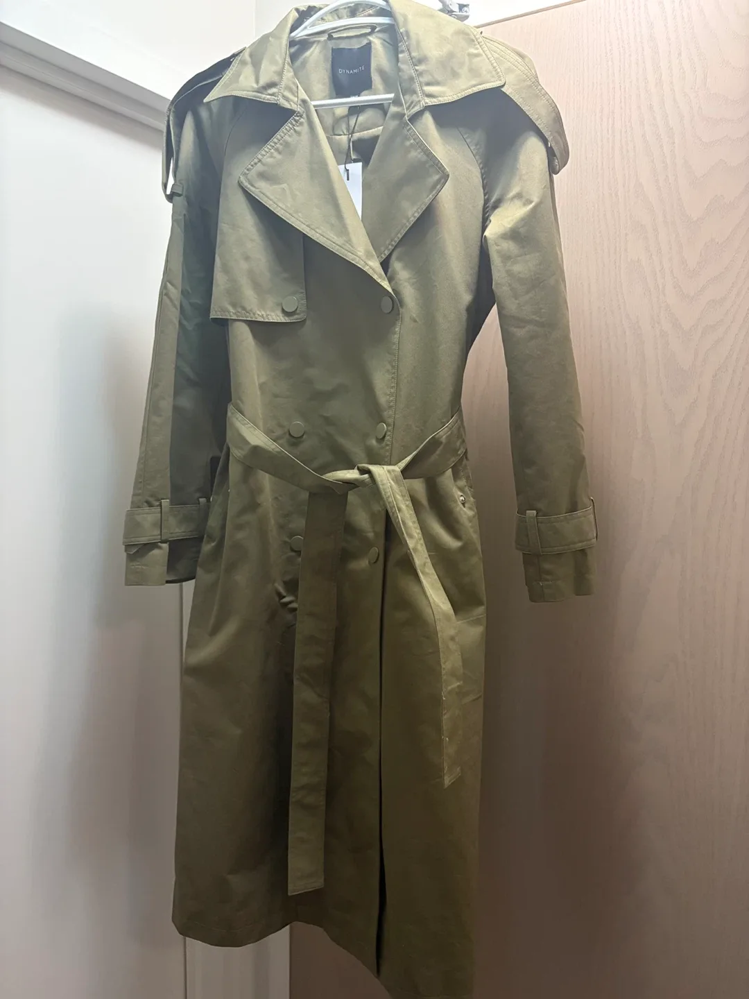 Dynamite XXS/XS Olive Green Trench Coat - New image indicator(2)