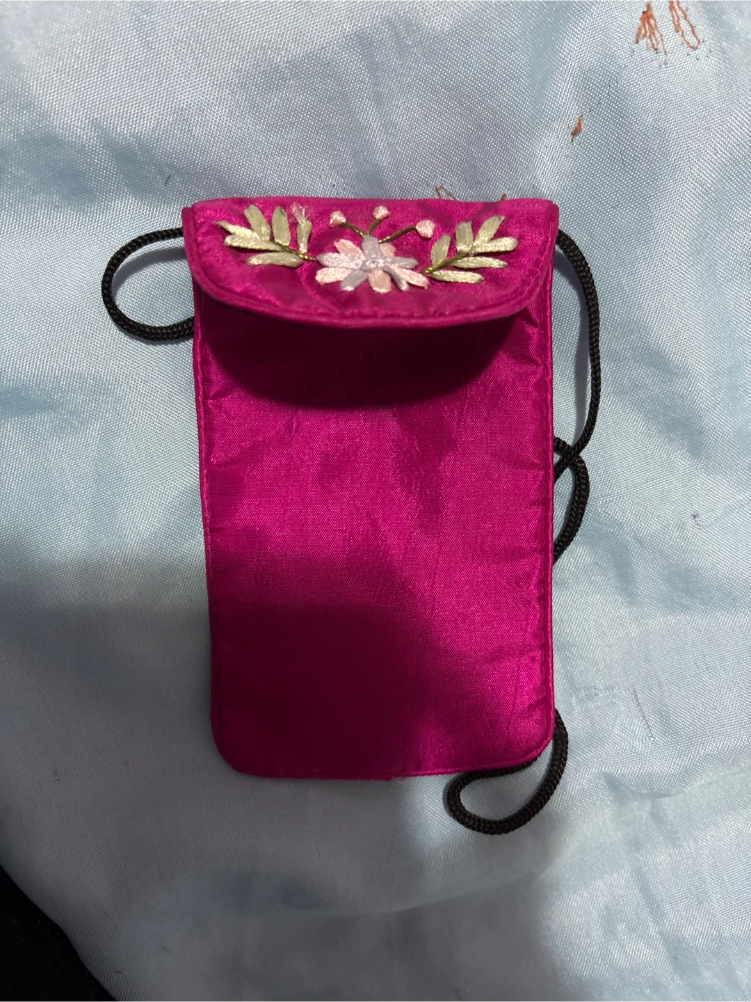 Pink Embroidered Cell Phone Pouch #Cleanout