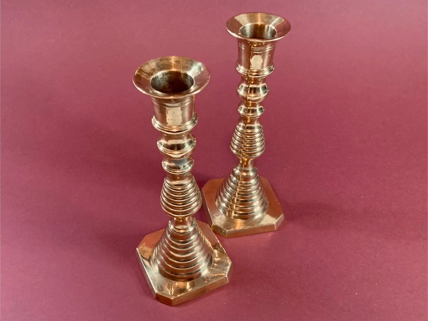 Vintage Brass Candlesticks - Pair image indicator(2)