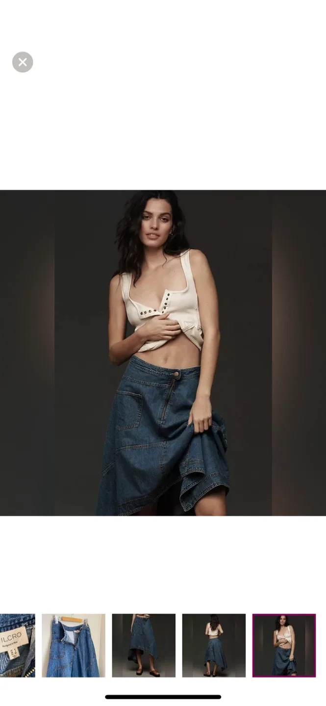 Pilcro Denim Asymmetrical Skirt - Size 31 image indicator(3)