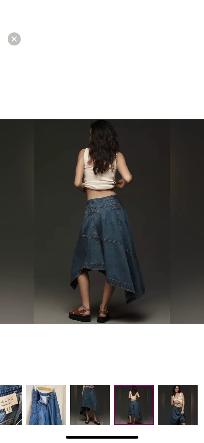 Pilcro Denim Asymmetrical Skirt - Size 31 image indicator(4)