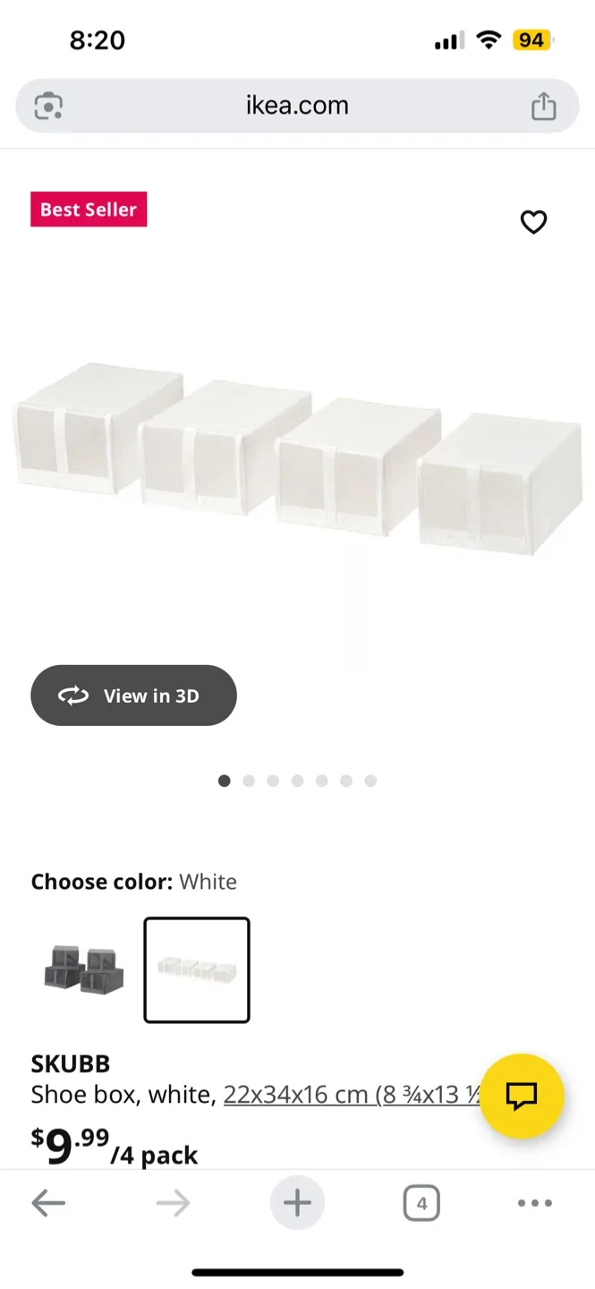 IKEA SKUBB White Shoe Box - Set of 4 image indicator(3)