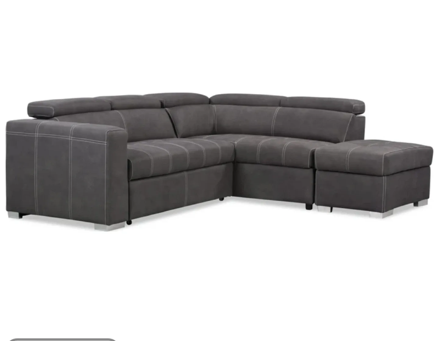 Drake 3-Piece Grey Sectional with Sleeper Bed image indicator(5)