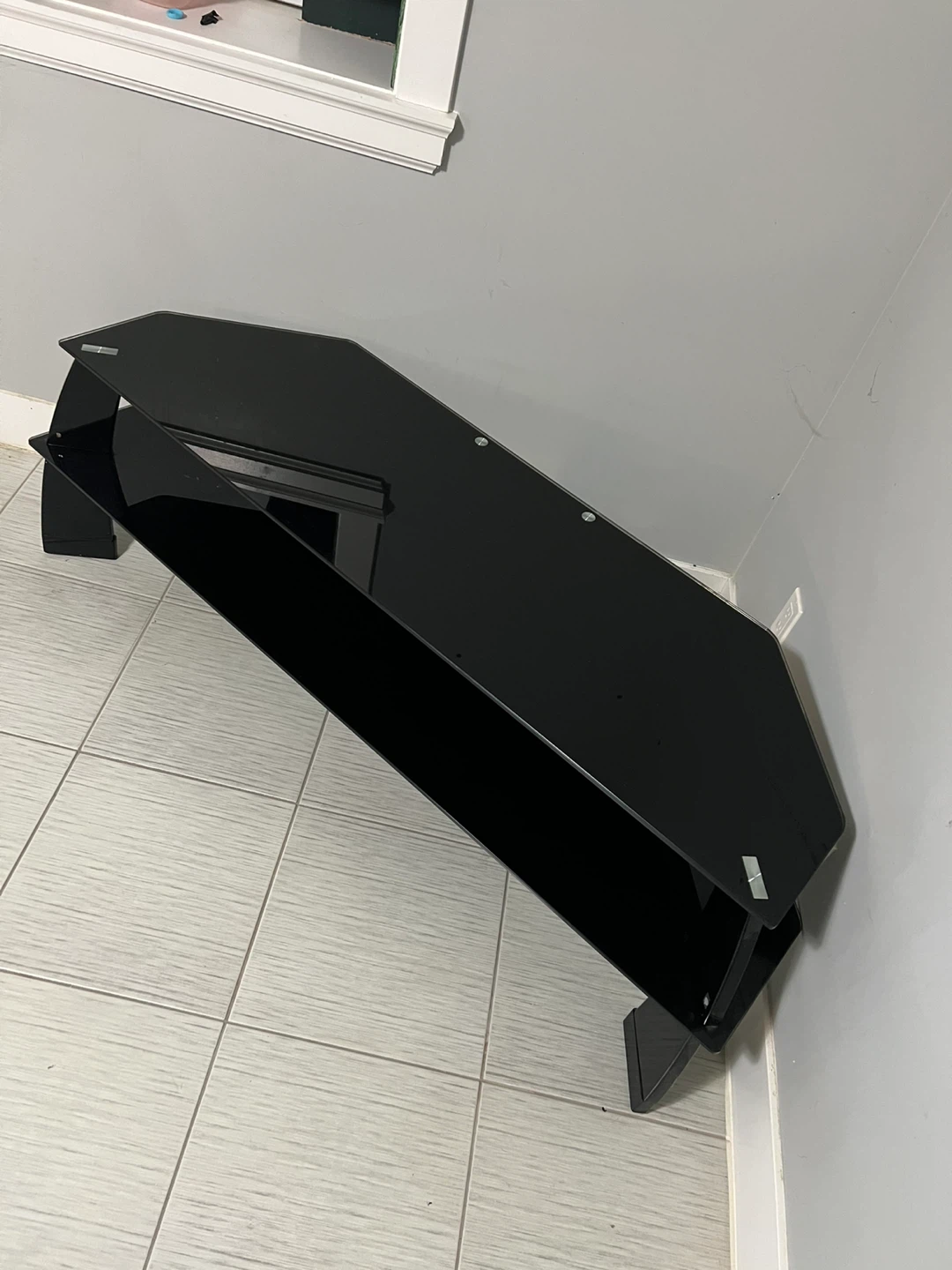 Black Glass TV Stand - photo 2