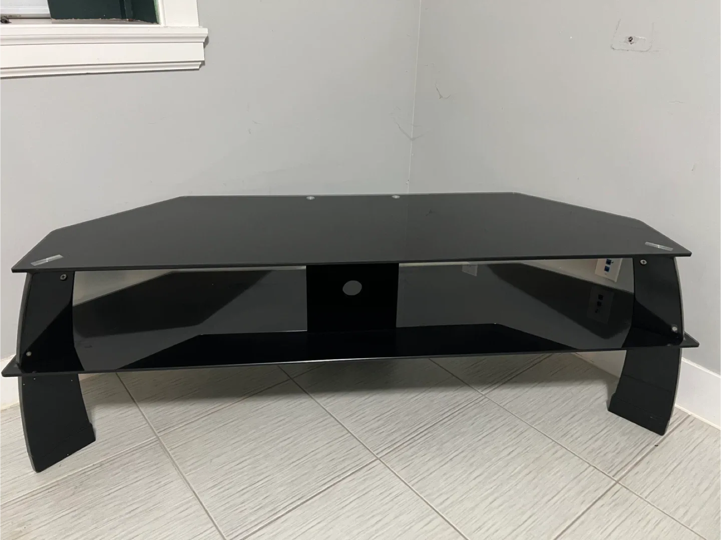 Black Glass TV Stand