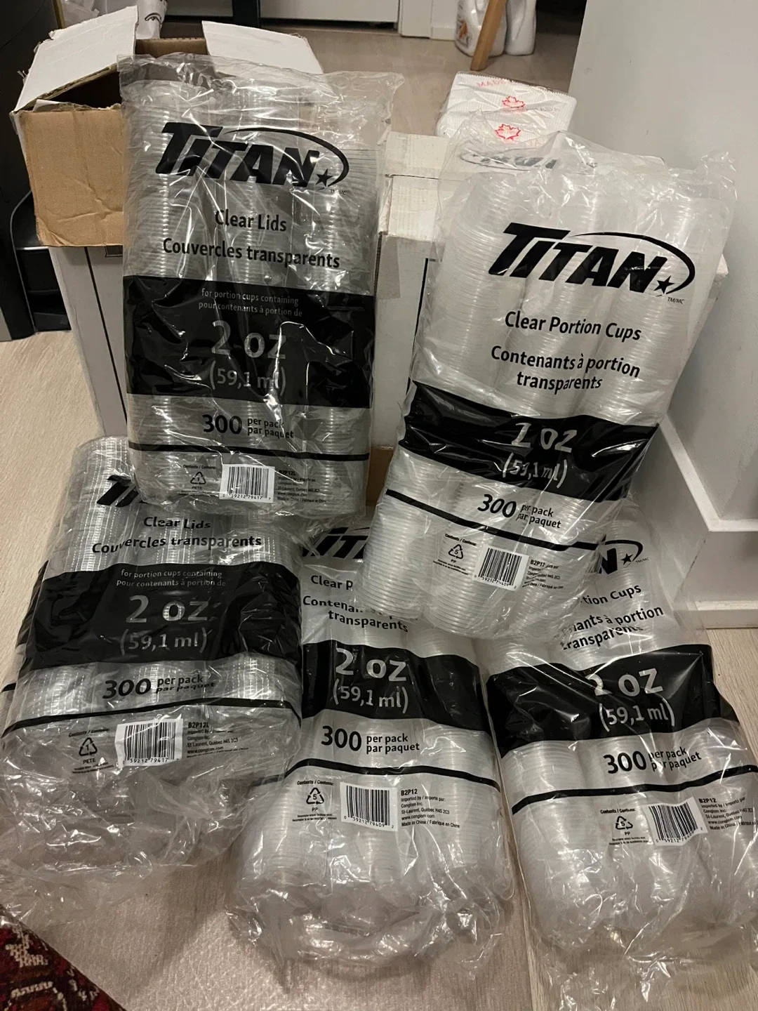 3set  of 300 Titan Clear Portion Cups 2oz (300/pack) image indicator(2)