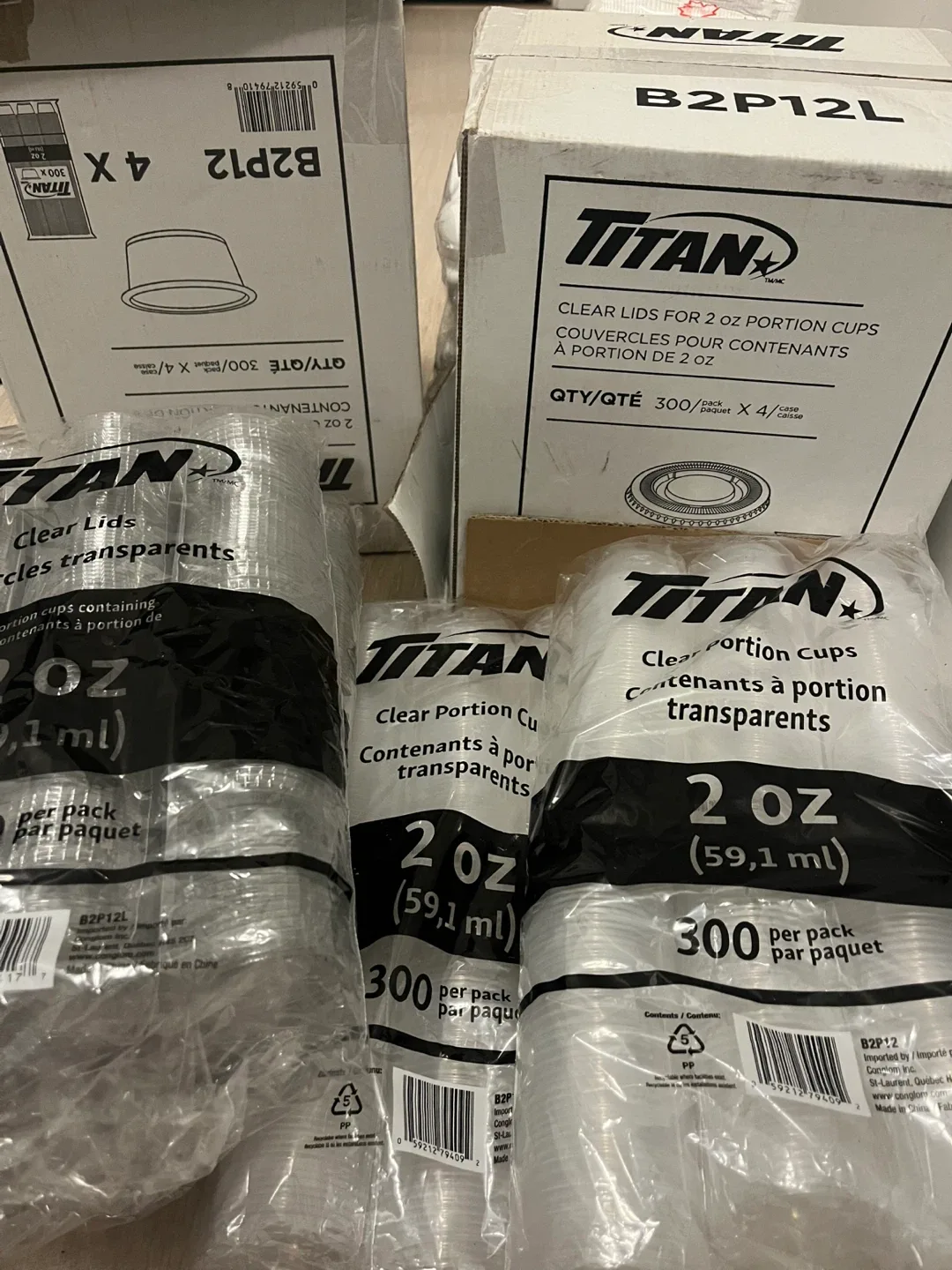 3set  of 300 Titan Clear Portion Cups 2oz (300/pack) image indicator(3)