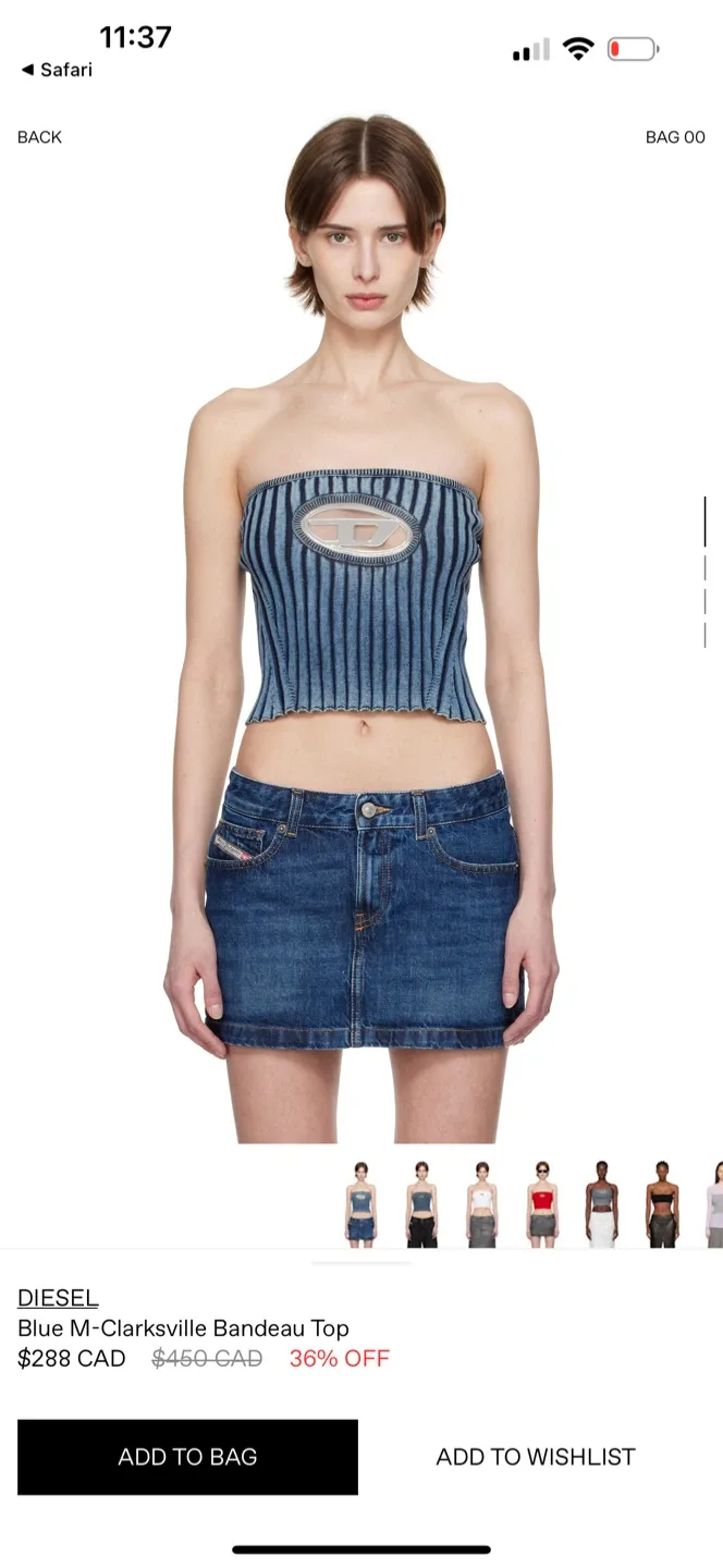 Diesel Blue M-Clarksville Bandeau Top