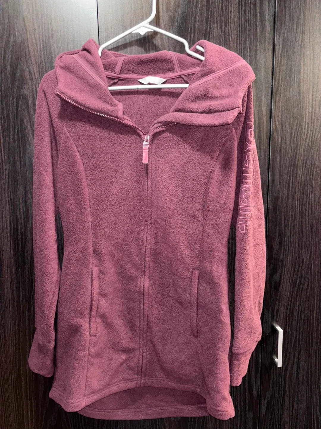 Bench Women’s Burgundy Fleece Zip-Up Hooded Jacket - Size SM