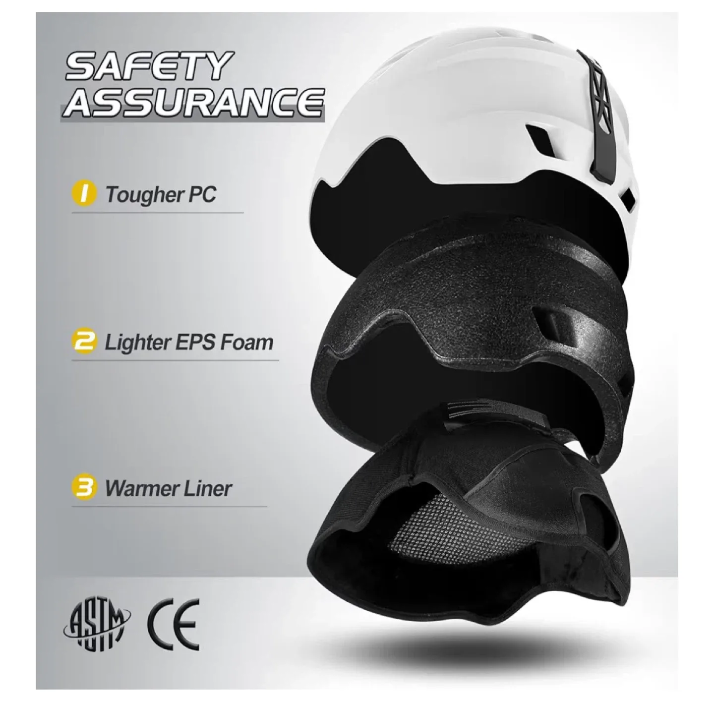 New! White Snow Ski Helmet, Size S image indicator(2)