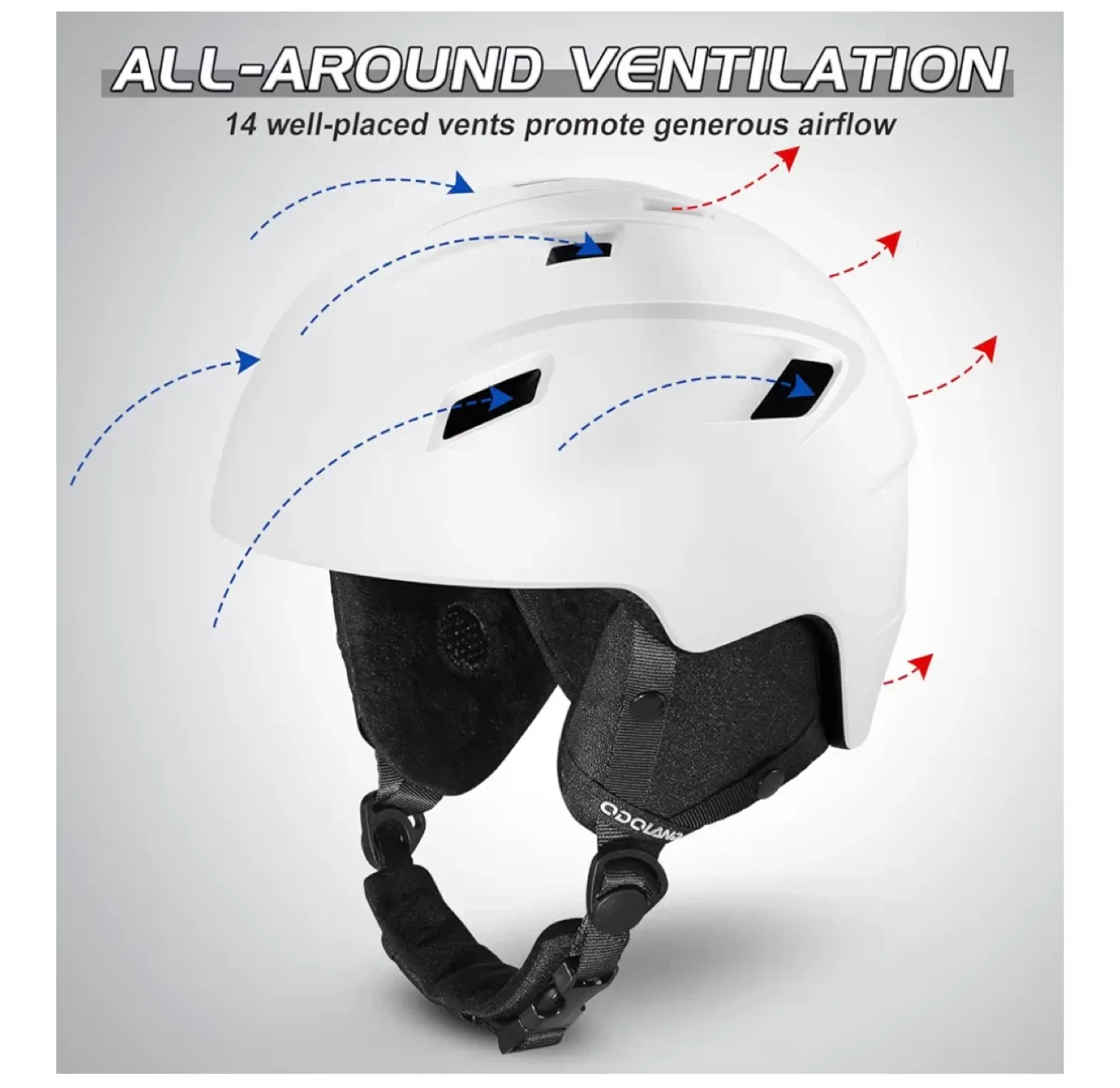 New! White Snow Ski Helmet, Size S image indicator(3)