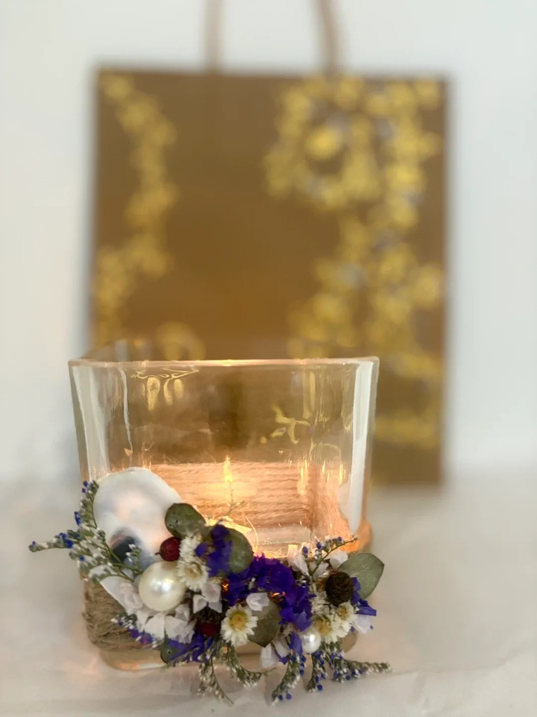 Floral Decorated Candle
