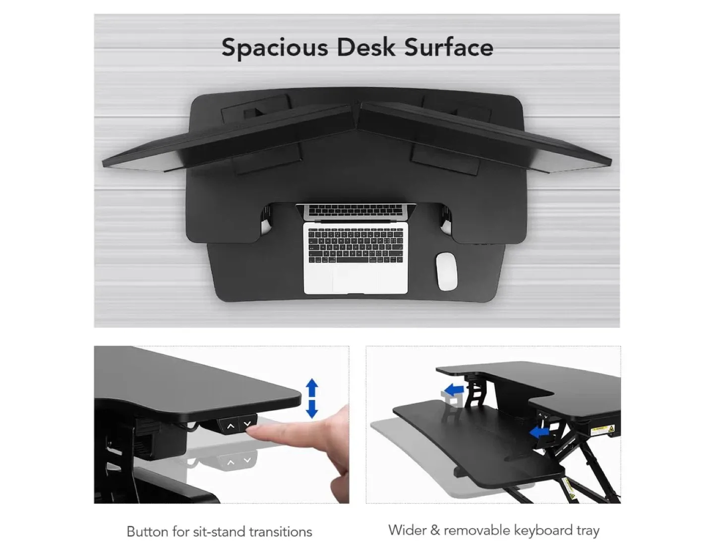 New! 36" Standing Desk Converter - Black image indicator(5)