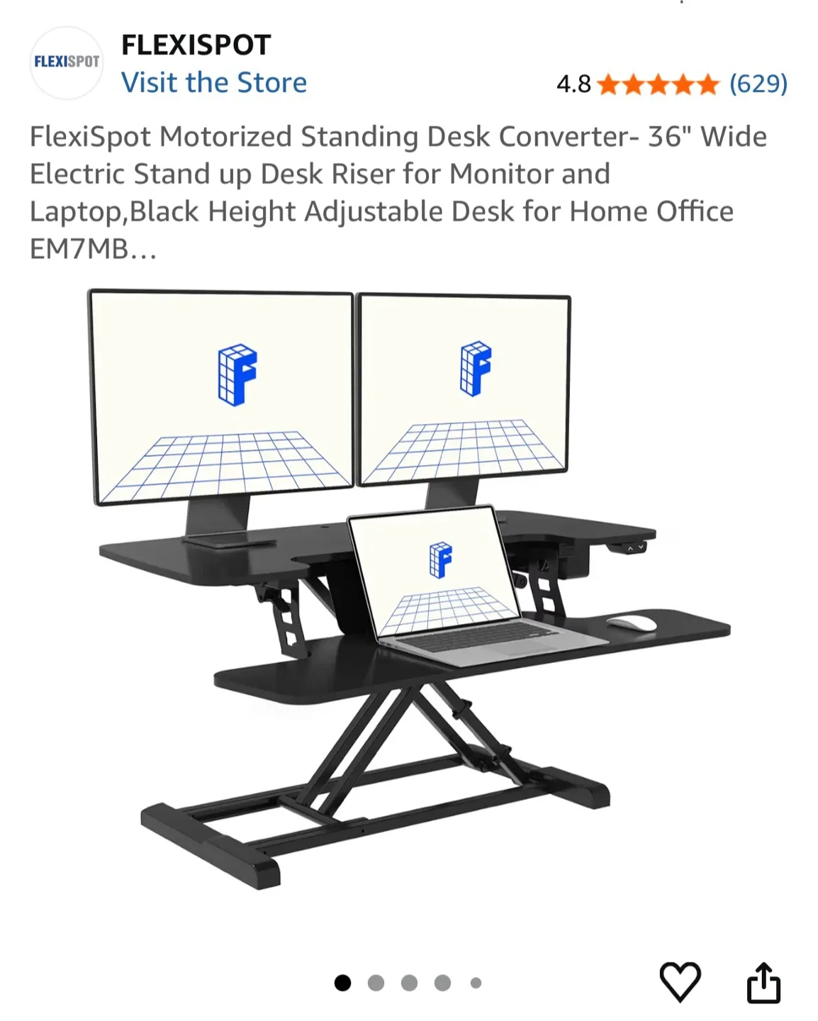 New! 36" Standing Desk Converter - Black