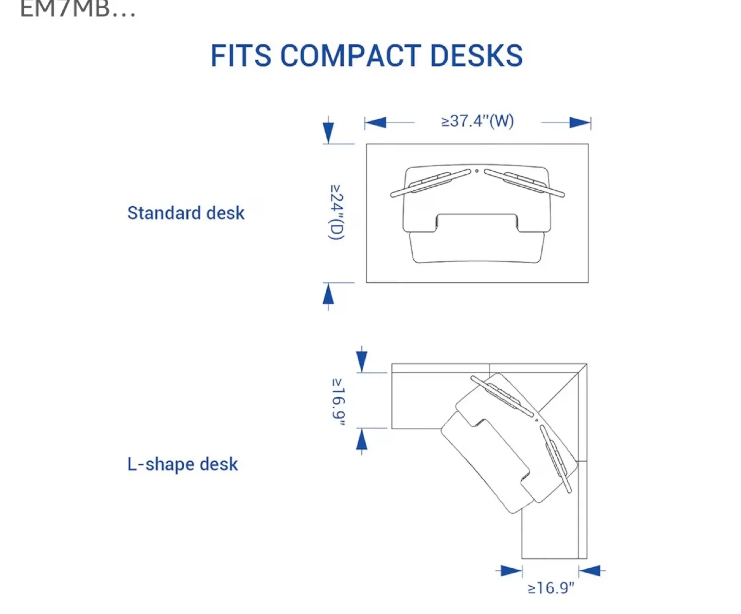 New! 36" Standing Desk Converter - Black image indicator(7)