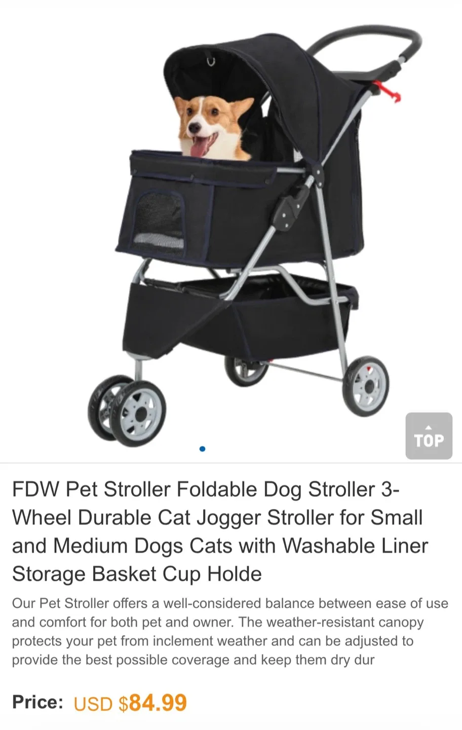 New! Foldable Dog & Cat Jogger Stroller