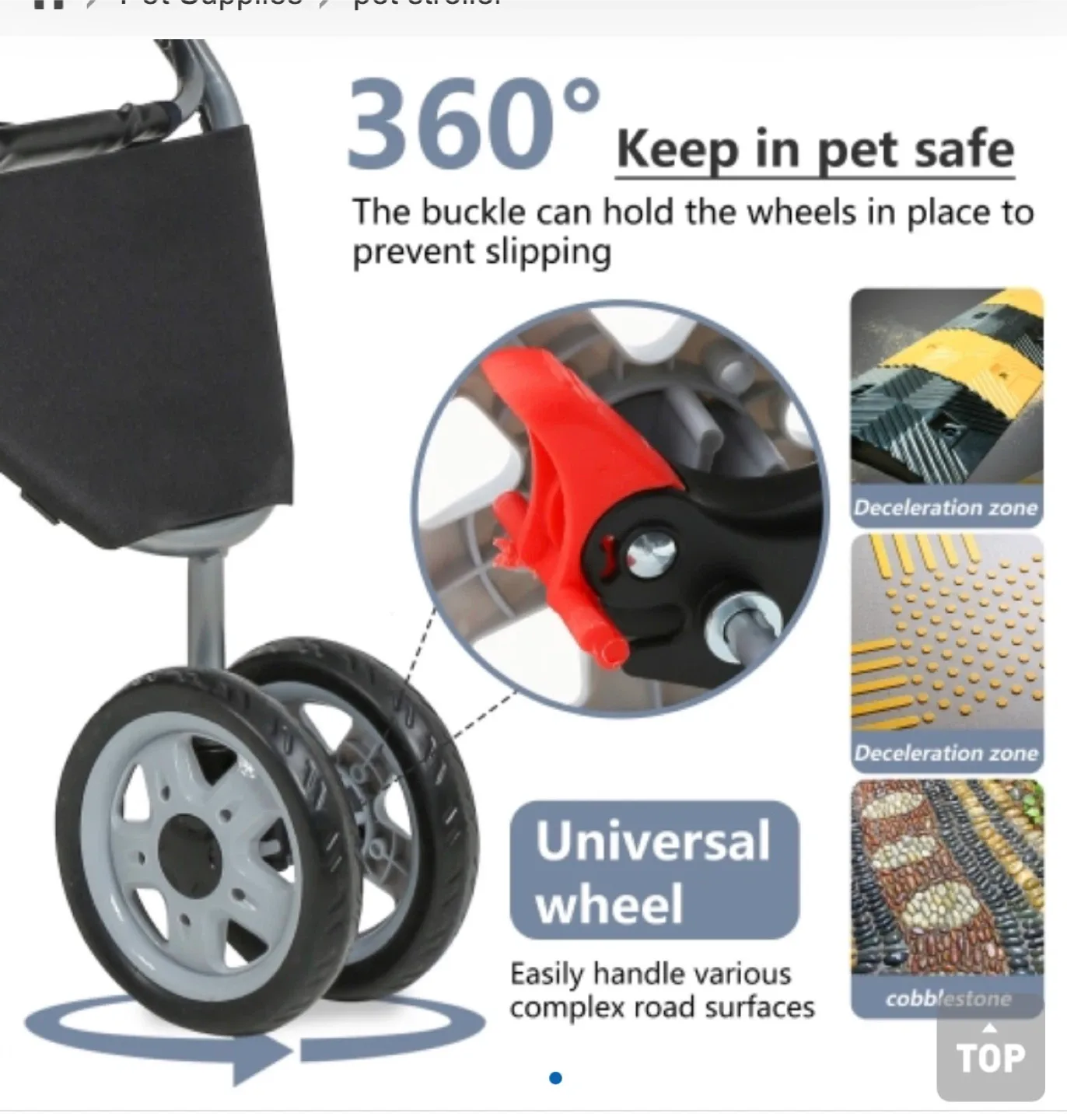 New! Foldable Dog & Cat Jogger Stroller image indicator(5)