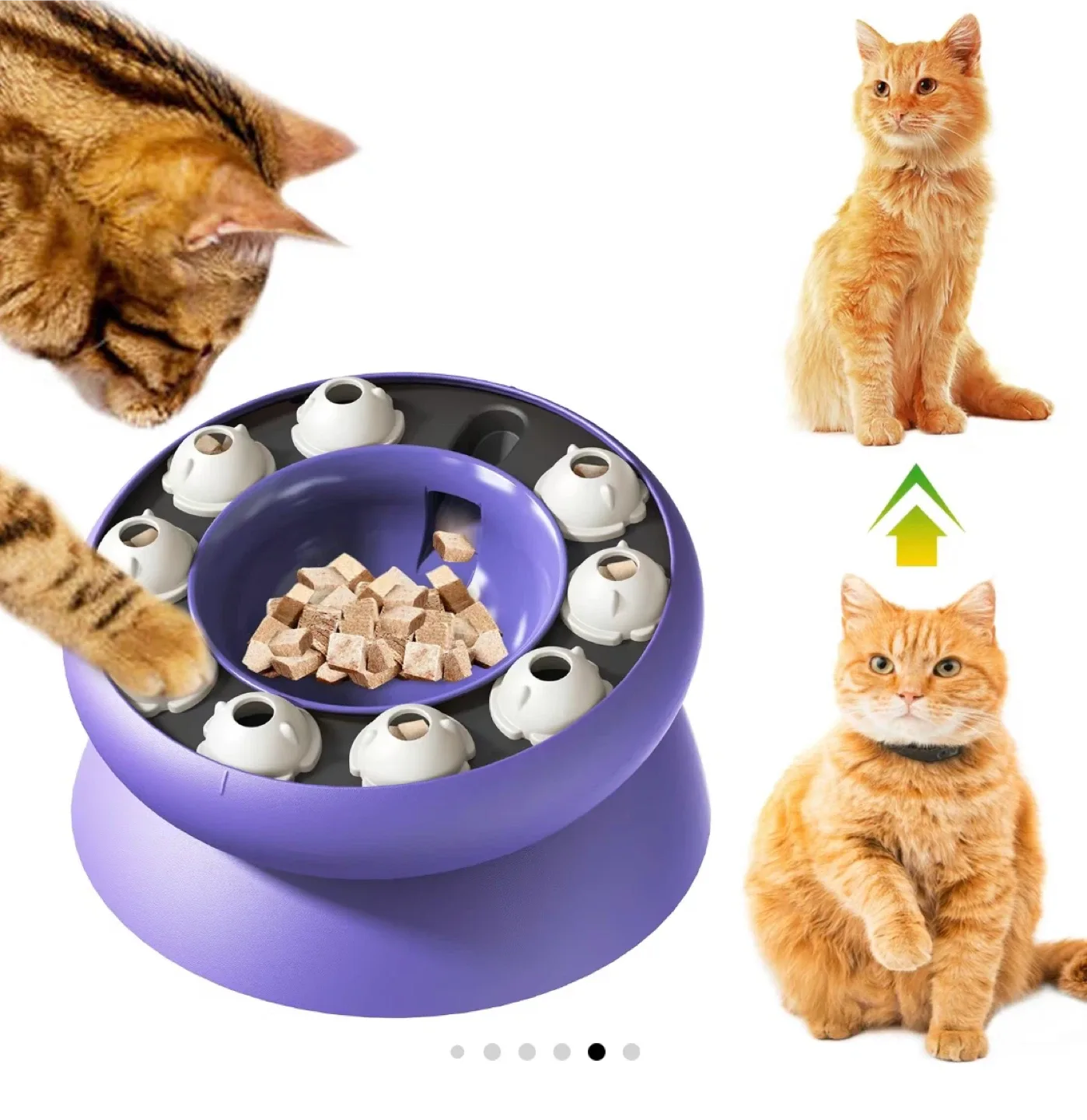 Purple Cat Puzzle Feeder Toy