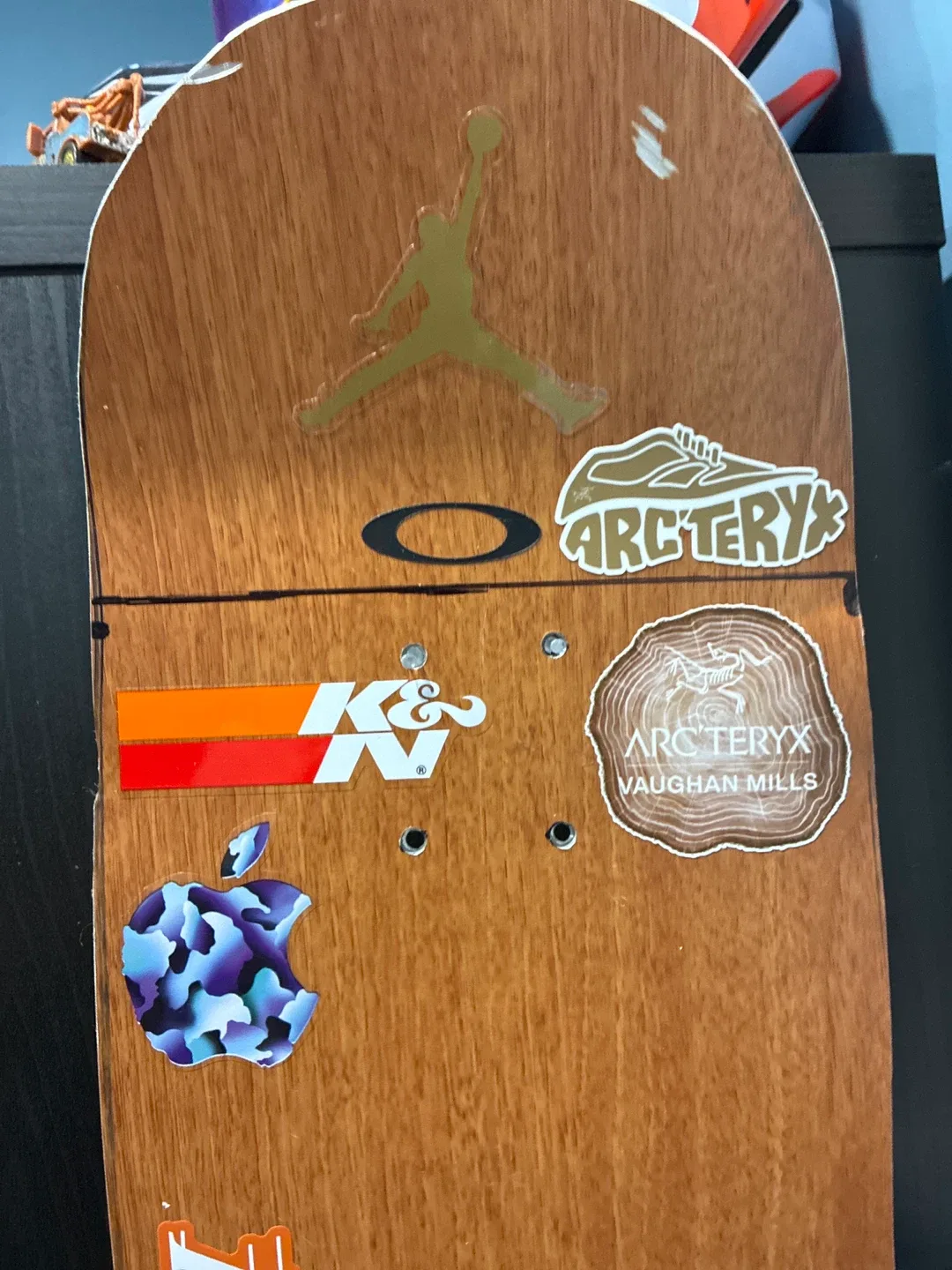 #Cleanout Metal skateboard deck with supreme and Nike stickers image indicator(2)