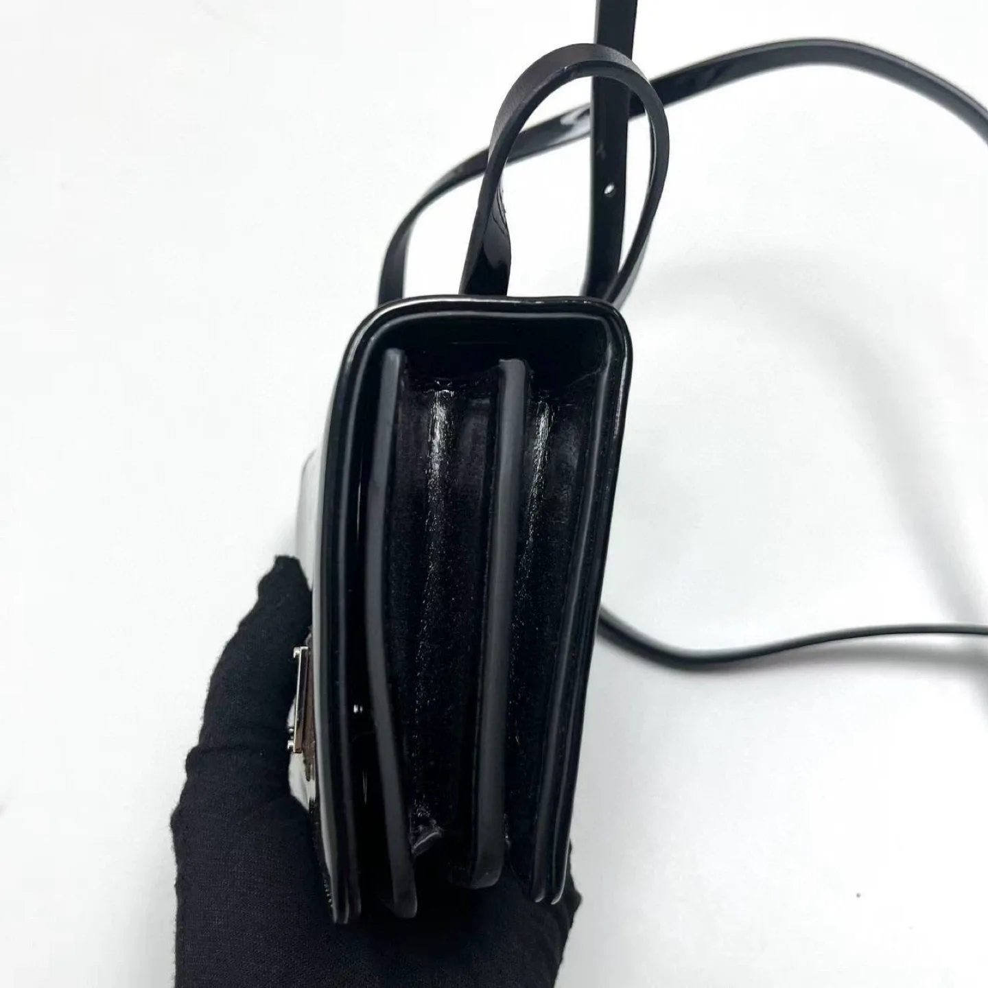 Acne Studios Black Patent Leather Crossbody Bag image indicator(4)