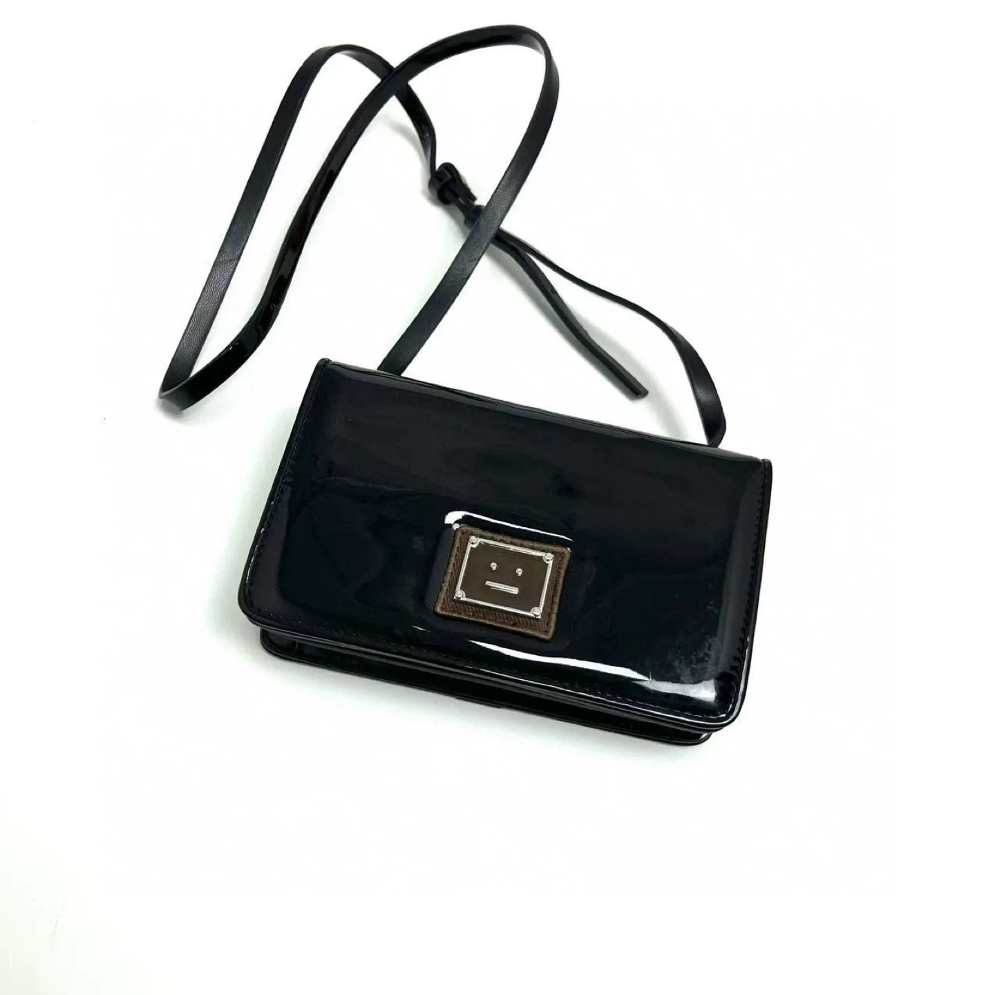 Acne Studios Black Patent Leather Crossbody Bag