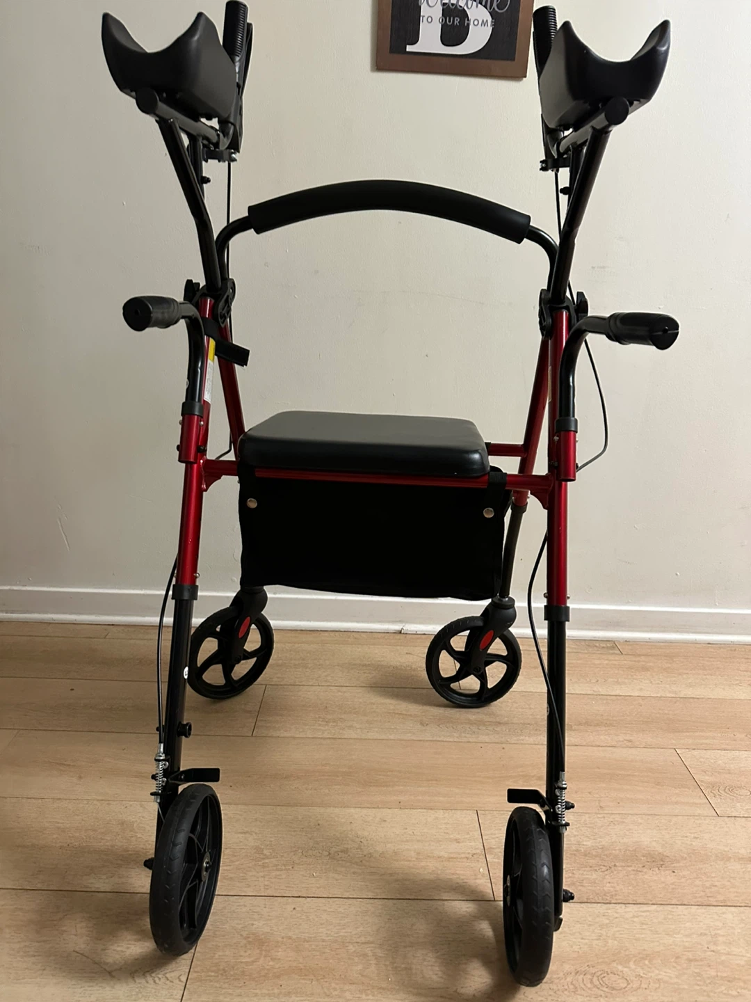 Red & Black Upright Walker with Seat - photo 5