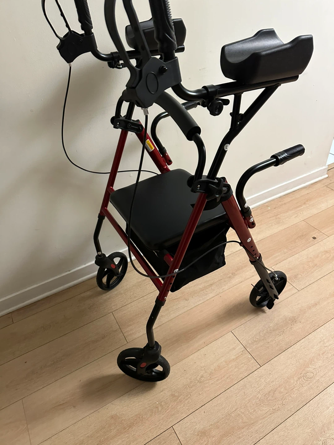 Red & Black Upright Walker with Seat - photo 3