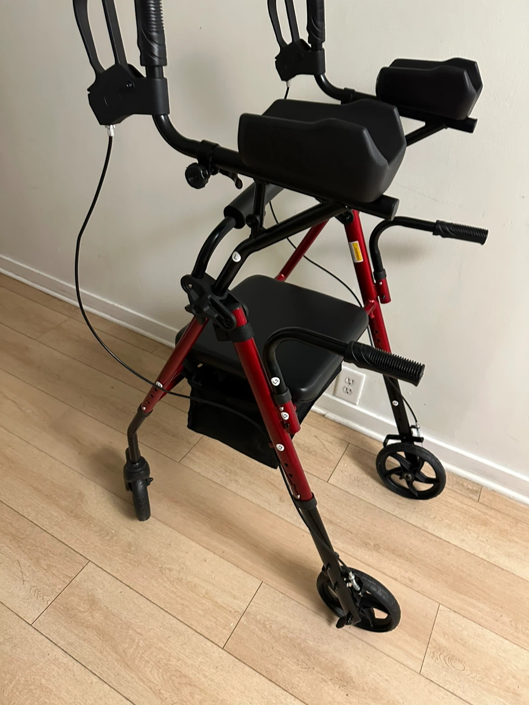 Red & Black Upright Walker with Seat - photo 2