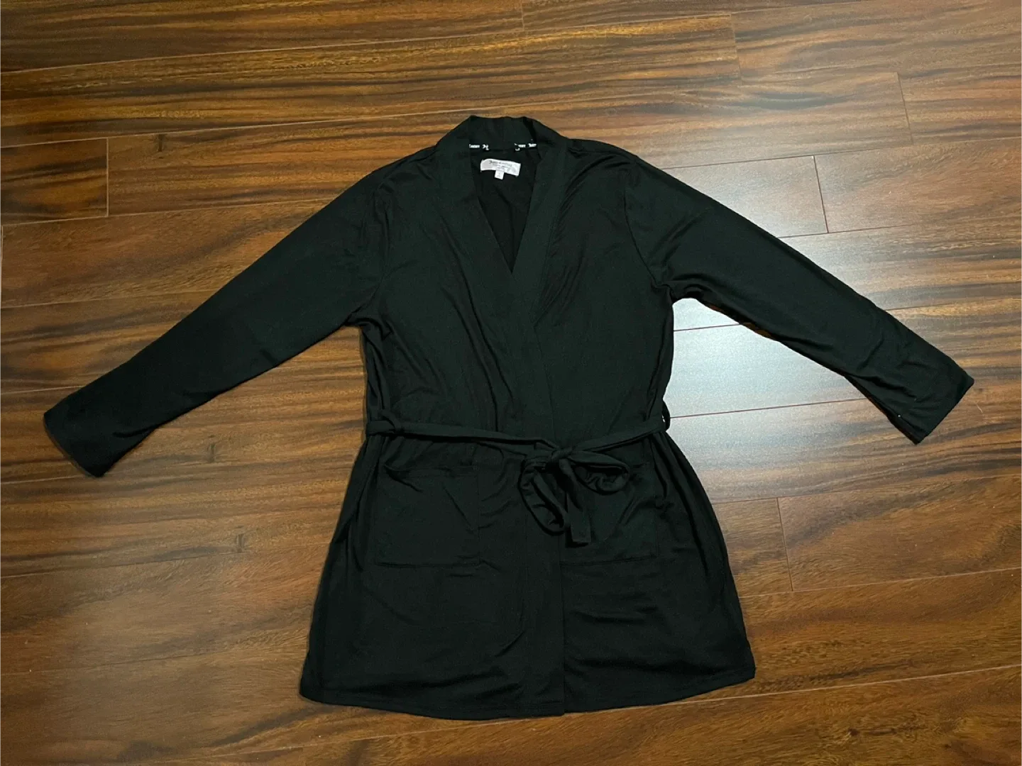 Juicy Couture women’s large jersey wrap robe black, pink logo