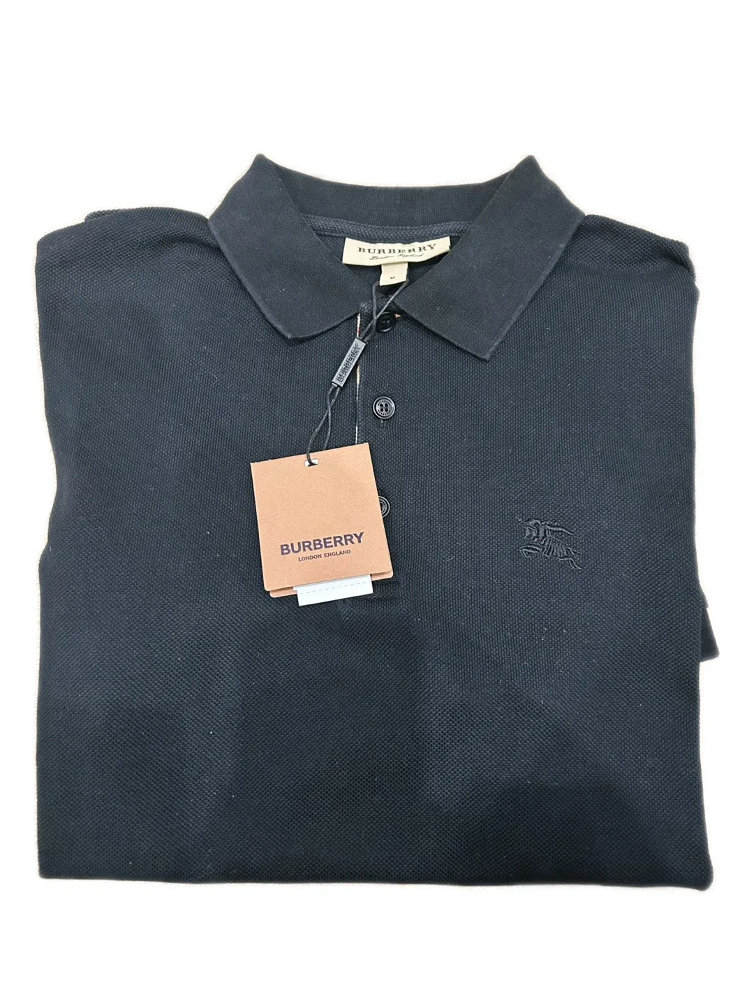 Authentic Burberry Black Cotton Polo Shirt, Slim Fit image indicator(2)