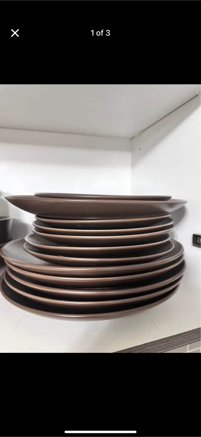 IKEA Brown Plates & Bowls Set