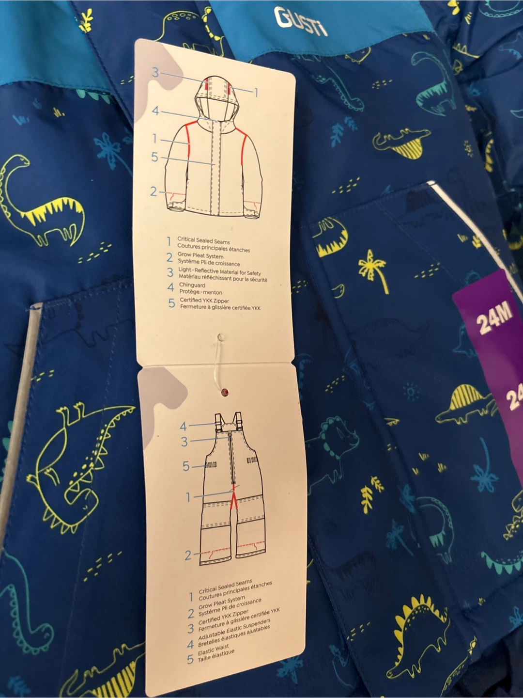 Gusti 24M Snowsuit - Dino Pattern - photo 3