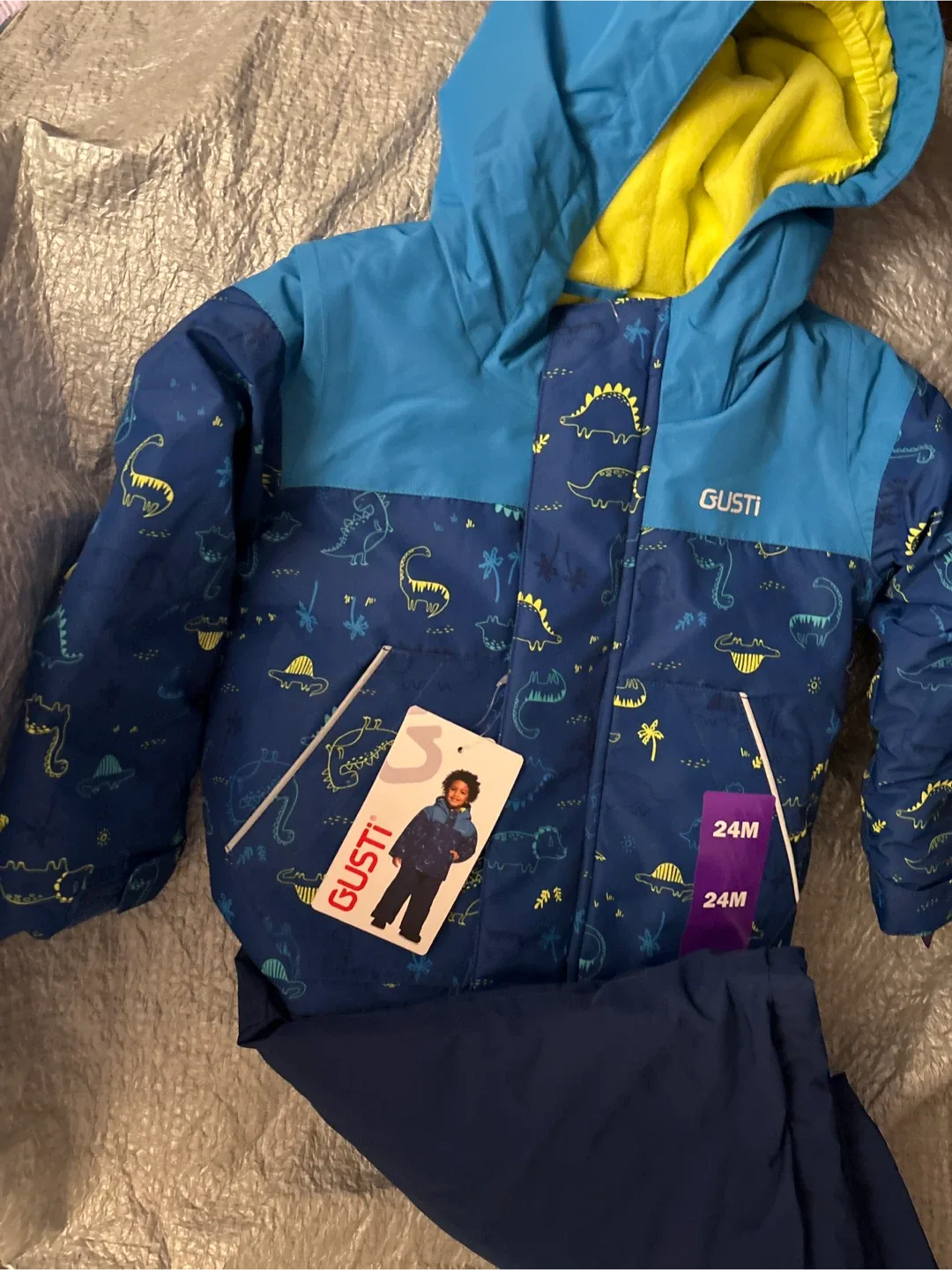 Gusti 24M Snowsuit - Dino Pattern