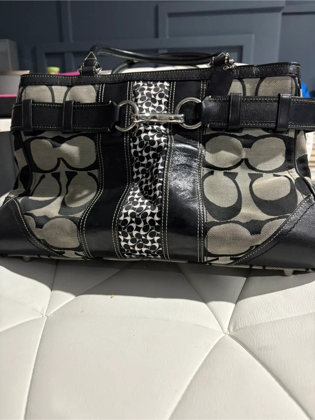 Coach Black & Grey Tote Bag