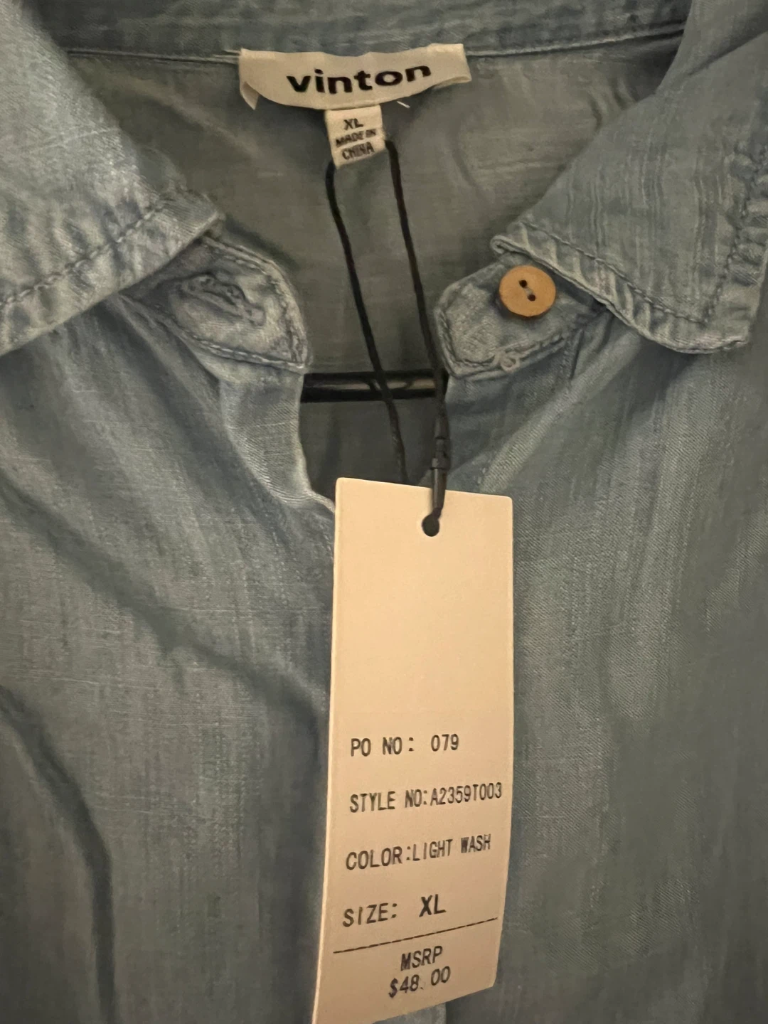 NEW SIZE XL Denim Blouse - photo 3