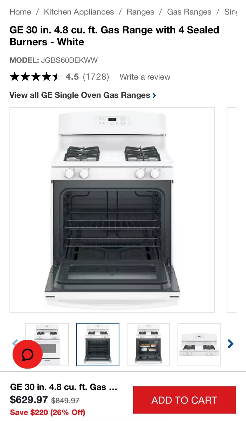GE 30 inch Gas Range (4.8 cu. ft) - White #cleanout - photo 3