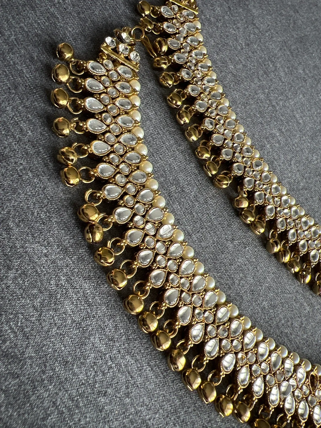 Gold Kundan Anklets/Payal/jhanjar