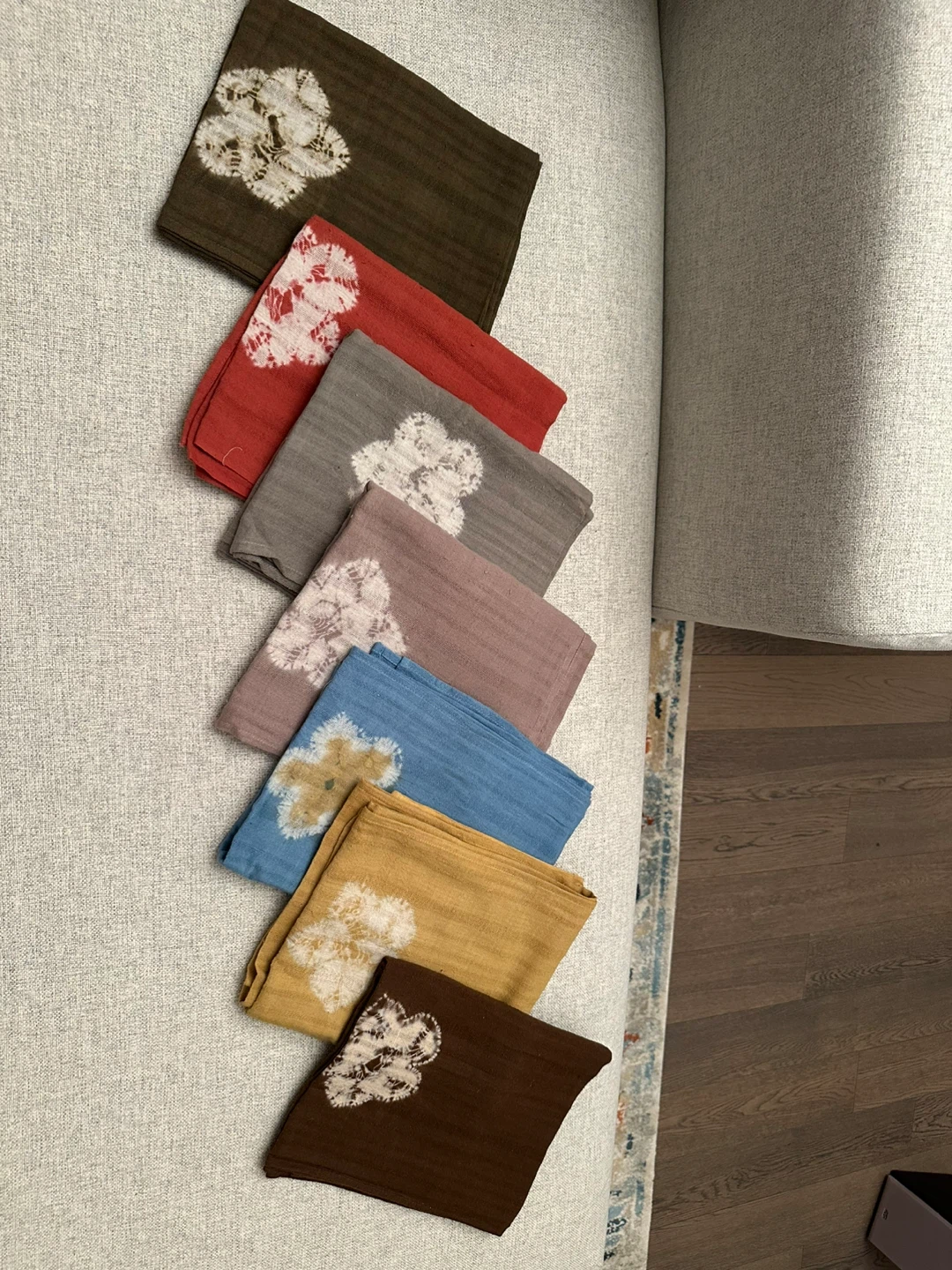 Fairtrade cotton tie-dyed scarves-7 colors