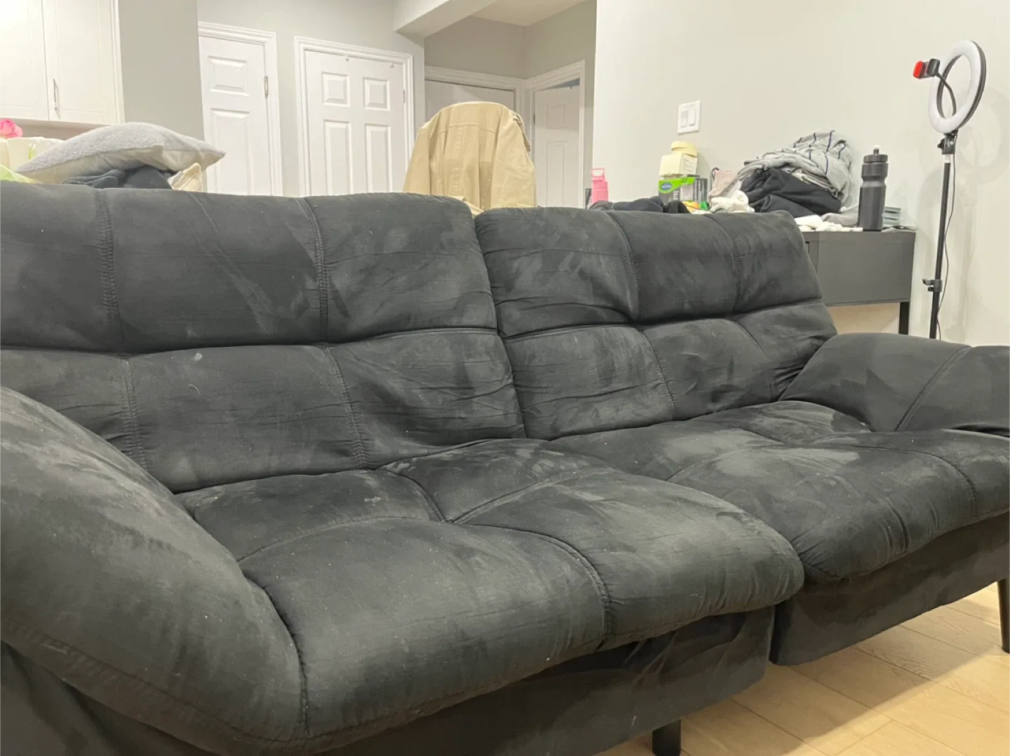 Black Suede Sofa Bed