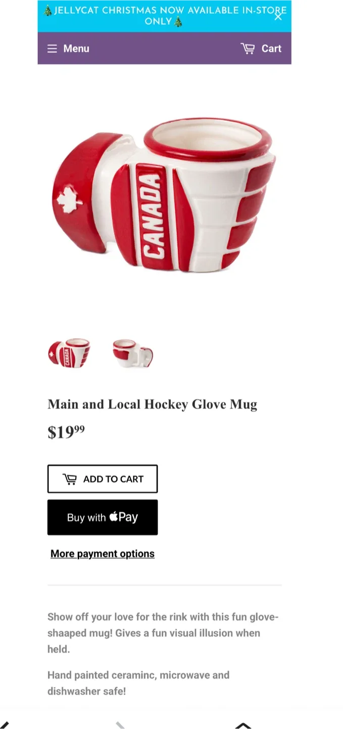 Main & Local Team Canada hockey glove coffee mug image indicator(10)