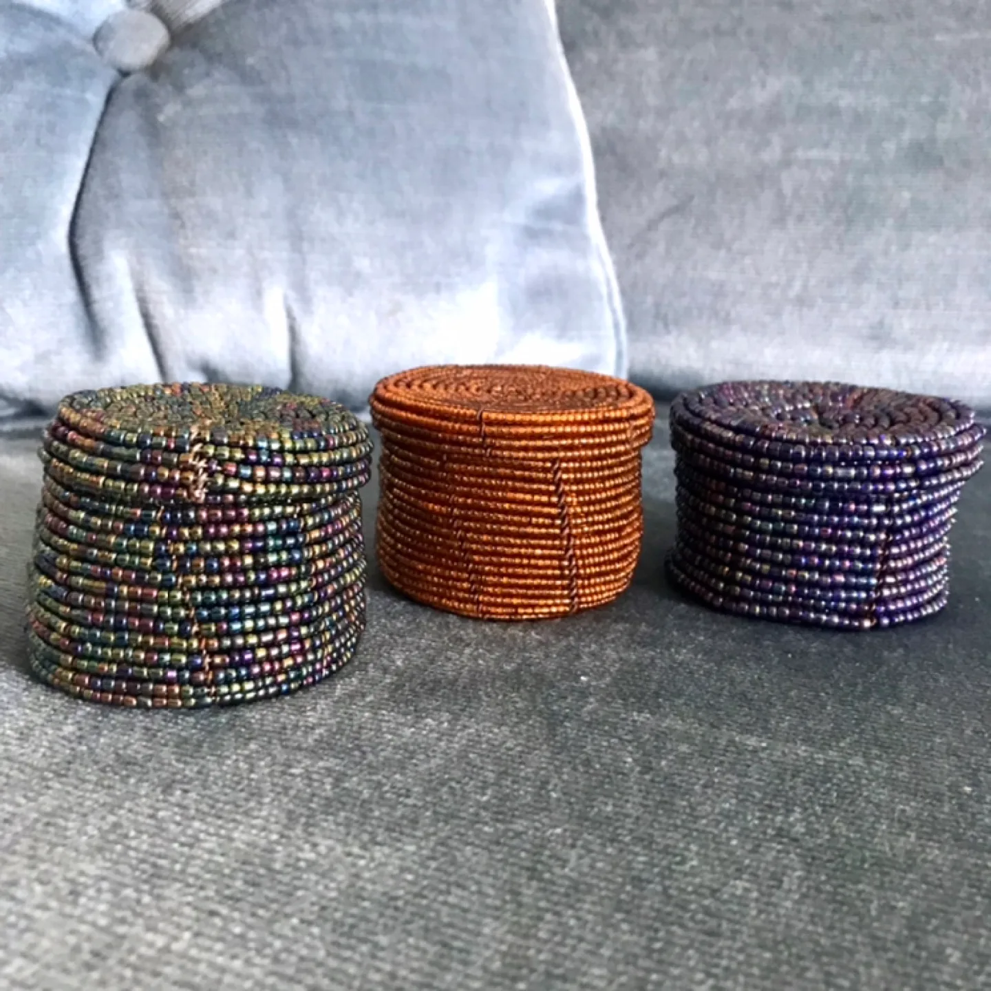 Set of 3 Lovely Beaded Containers -Storage, Jewelry, Accessories image indicator(5)