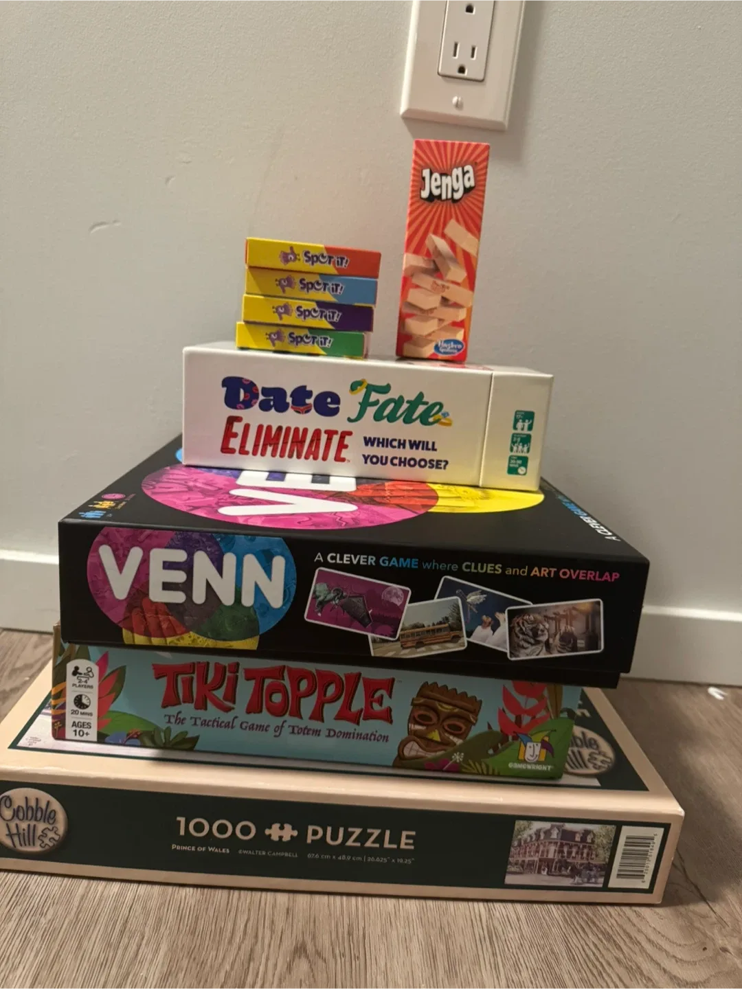 Stacked Board Games: Jenga, Venn, Tiki Topple +