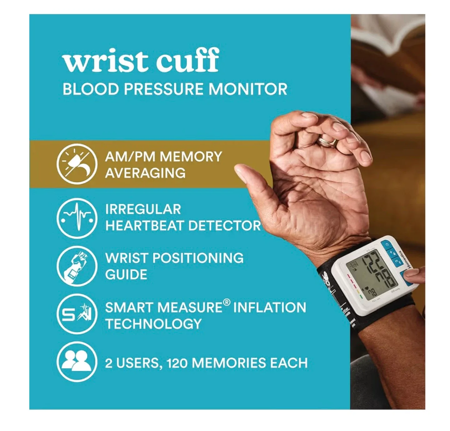 Homedics Wrist Cuff Blood Pressure Monitor image indicator(2)