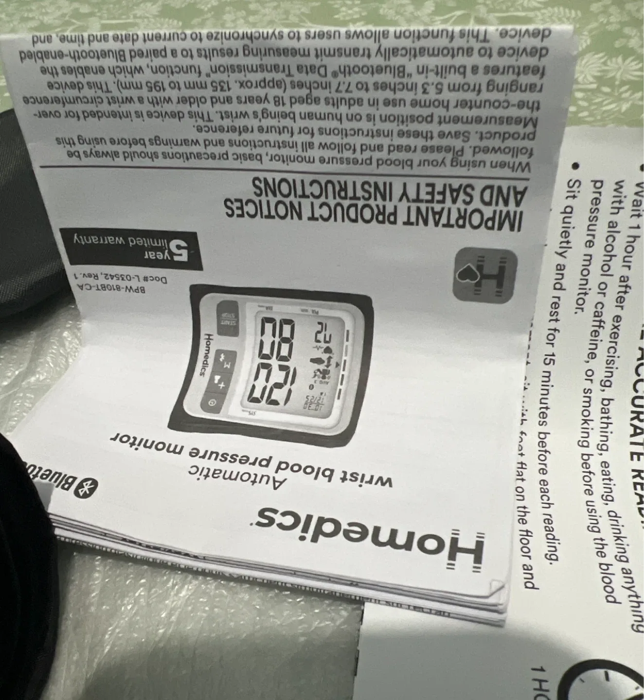 Homedics Wrist Cuff Blood Pressure Monitor image indicator(9)