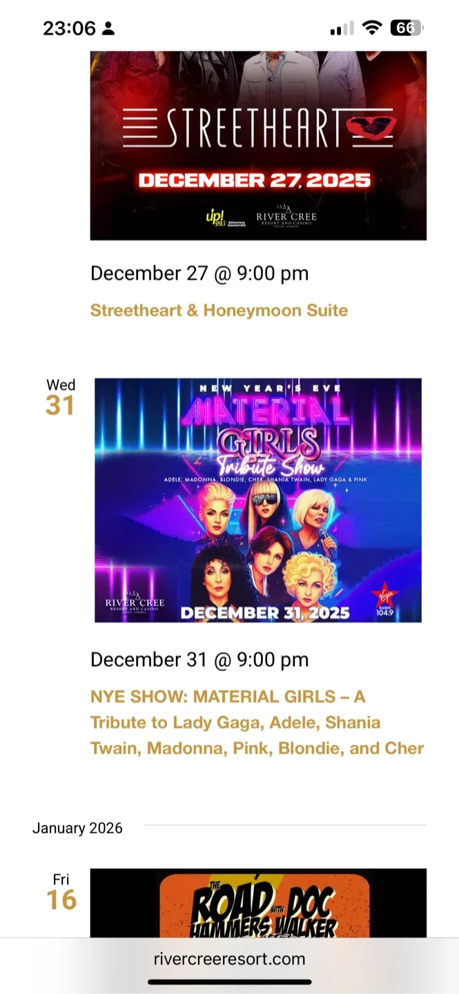 River Cree Resort Concert Tickets