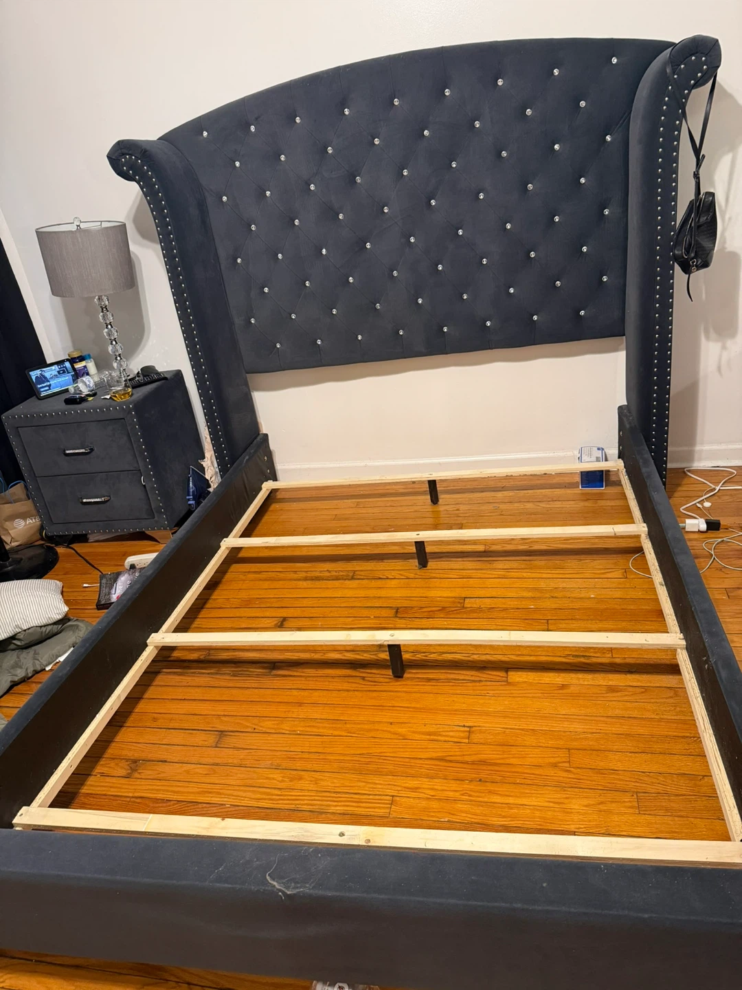Queen size Bedroom Set - Bed Frame, Dresser, Nightstand