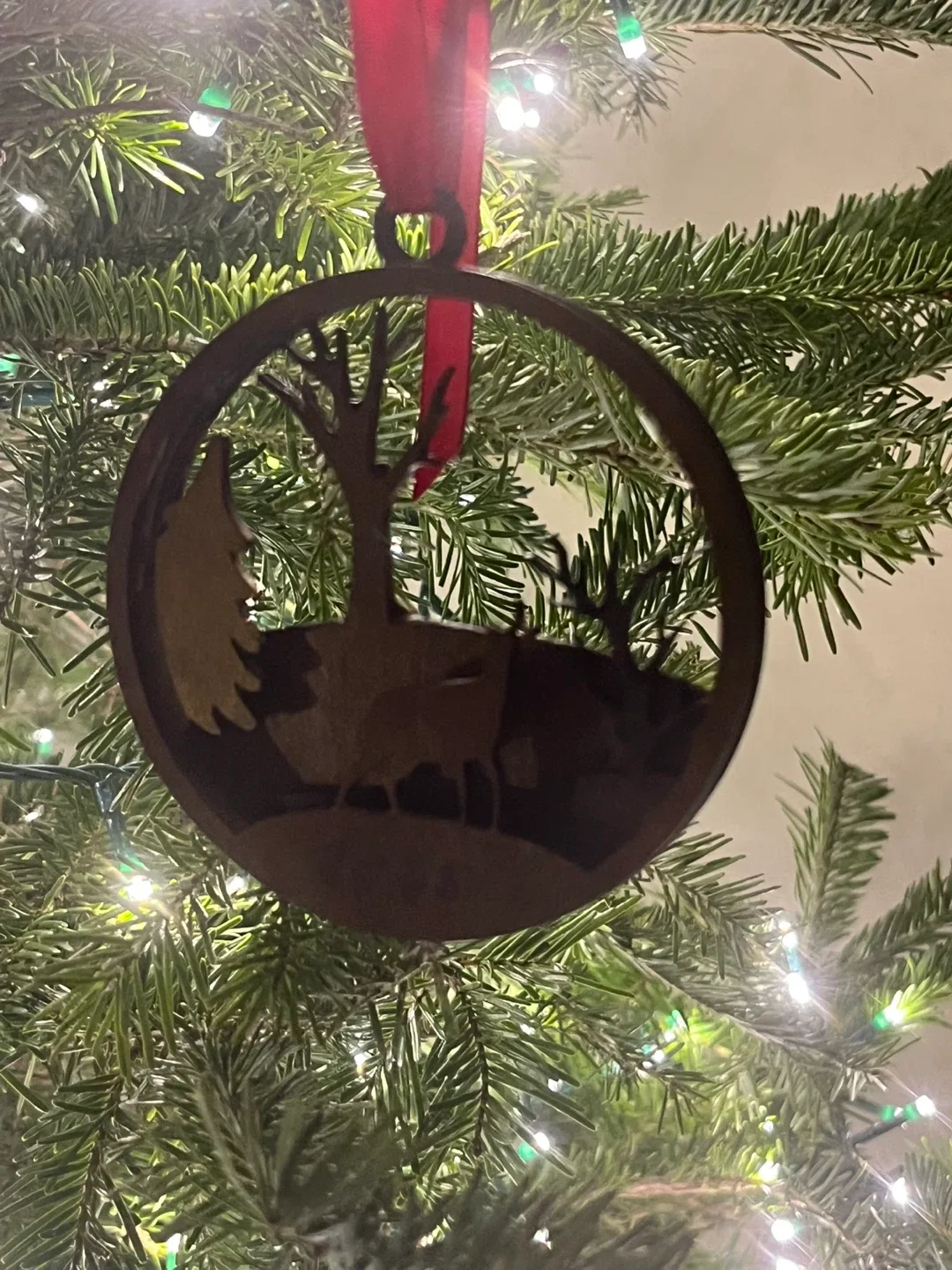 Laser engraved Deer 3D Christmas Ornament - 2025